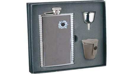 купите Подарочный набор: фляга "Пуля" 0 S.Quire 1508YGB-7-B, 3 стаканчика и воронка в Санкт-Петербурге СПБ