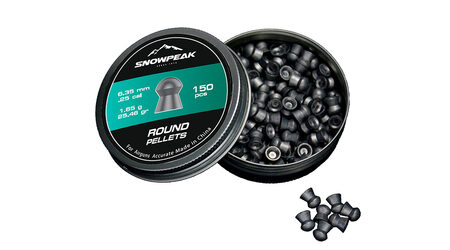 купите Свинцовые пульки для пневматики SnowPeak Round калибр 6.35 мм в Санкт-Петербурге СПБ