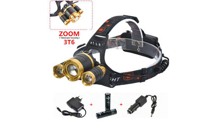 купите Светодиодный налобный фонарь Boruit HL-006 (Cree XML T6 + 2 Q5) 2200 люмен в Санкт-Петербурге СПБ